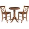 International Concepts Round 30 in Rd Ped Gathering Ht Table, 2 X-Back Stools, Distressed Oak, 30 in W, 30 in L, 35.1 in H K42-30RT-6B-S6132-2 - alternate 3